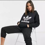 Adidas Originals large trefoil hoodie Black Size M Photo 5