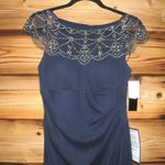 XScape Womens Beaded Collar Jersey Gown Dress Photo 3