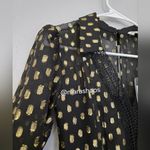 Self Portrait Dot Fil Coupe Mini Dress Gold Size 0 Photo 4