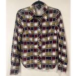 BCBGMAXAZRIA Vintage 90s Y2K Women’s BCBG Max Azria Boho retro Geometric Button up blouse M Photo 4