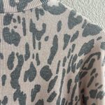Chaser Rib Long Sleeve Drop Shoulder Mock Neck Pullover Leopard Cheetah Small Photo 4