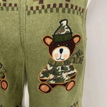 Heirloom Collections Camo Bears Christmas Sweater Cardigan Green Size XL Army Black Photo 2