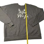 Tultex Trophy Wife Crewneck Sweatshirt Gray Deer Hunter Funny Holiday Loungewear Size L Photo 6