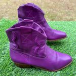 Purple Leather 098GG19 Austin Western Women’s Boots 7.5 Made in Brazil Photo 1