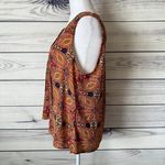 Allison Joy Orange Patterned V Neck Tank Top Photo 3