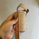 Soda Brown Espadrille Wedge Sandals Ankle Strap Crochet Trim Women's Size 9 Photo 5