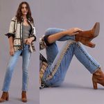 Pilcro  Women’s The Slim Boyfriend Mid Rise Relaxed Jeans Side-Leg Embroidery 30T Photo 1