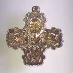 Elegant Vintage Gold Tone and Purple Stone Faux Pearl Pendant Photo 3