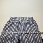 Bella Dahl  Split Hem Wide Leg Pant Multi Navy Womens Size XS Pockets Linen Blend Photo 7