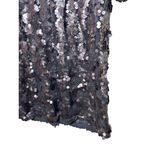 Free People Grey Metallic Shimmery Sequin Mini Dress Sheer Oversized Photo 7