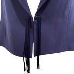 Catrina Vintage 80s 90s Cropped Blazer Wide Sleeve Purple Navy Fringe Tassels L Photo 2