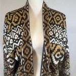 Ruby Rd  Favorites black tan southwestern aztec print cardigan sweater size 1X Photo 2