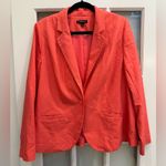 Lane Bryant Bright Peach Coral Single Button Blazer Jacket Women’s Plus Size 18 Photo 0