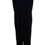 Loft Black XS Jumpsuit V Neck Oversized Sleeveless Ruched Shoulders Minimalist Photo 6