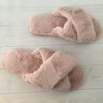 Pink Plush Slippers, Size 7/8 Photo 1
