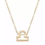 Libra Zodiac Sign Pendant Necklace Gold Photo 1
