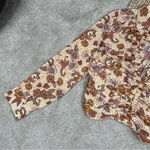 Free People I Got You Printed Top Crop V-Neck Longsleeve in Orange Boho Size L Photo 5