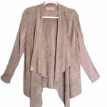 BLANK NYC Faux Suede Drape Front Jacket Sweater S Photo 6