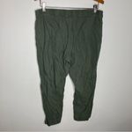 J. Jill linen Blend linen stretch cropped pull on pants‎ olive green size medium Photo 3