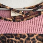 Lovely Miracles Color Block Leopard Print Long Sleeve Top Brown Size M Photo 1
