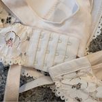 Momanda Lace Nursing Bra Bralette Set in Teal and Cream Size 34E Blue Photo 2