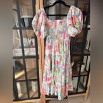 Petal and Pup Santorini colorful print smock dress puff sleeve midi maxi dress tiered ruffle Photo 2