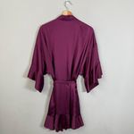 Victoria's Secret Satin Flounce Robe Womens M/L Purple Intimates Sleepwear Comfy Photo 4