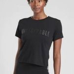Athleta  Unstoppable Black Cropped Short Sleeve Athletic T-Shirt XS Photo 0