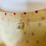 J Crew Cream Red Textured Dress Scoop Neck Cotton Short Sleeve Small Photo 6