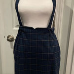 Miss Patina Size S Blue Scotch Plaid Flannel Mini Skirt Adjustable Suspenders Photo 0