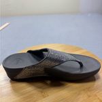 FitFlop  9 Thong Lulu‎ Glitz Toe-Post Sandals Grey Silver Slide On Flip Flops Photo 6