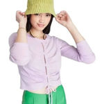 Wild Fable Long Sleeve Lace-Up Cozy Knit Blouse Light Violet Purple Size Medium Photo 0