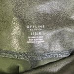 Aerie OFFLINE Leggings Womens L Green Metallic Foil High Rise Athleisure Pilates Photo 3