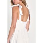 Lulus NWOT Tier-ly Delightful White Tie-Strap Tiered Bustier Mini Dress Large Photo 7