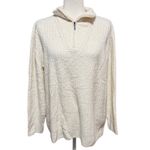 L.L.Bean Cream Bouclé Quarter Zip Pullover – XL Petite Cozy Comfy Quiet Luxury Photo 1