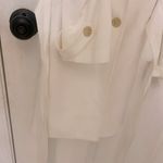 St. John Creamy White Tie Waist Trench Coat Photo 4