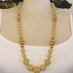 Vintage golden lucite bead long necklace Gold Photo 0