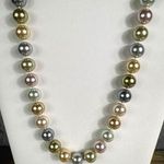 KJL Kenneth J. Lane 2009 Anniversary Special Multi Colorful Faux Pearl Necklace Blue Photo 0