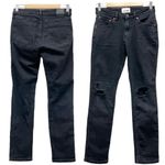 DU/ER DUER Performance Denim Straight Mid Jeans Aged Black Distressed Size 27 Photo 12