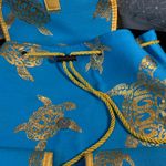 Blue and Gold Turtle Print Backpack Novelty Jewel Bahamas with front pockets Photo 5