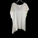 Two by Vince Camuto Tribal Beat Lace Inset Shark Bite‎ Hem Shirt Top Chalk Sz XL Photo 1