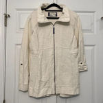 Anthropologie Saturday Sunday Quinn Jacket Terry Zip Sweater White Size Medium Photo 3