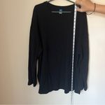 Old Navy  Black Maternity Womens Top XXL Long Sleeve Ribbed Side Slits Tunic Photo 1