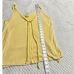 Free People We The Free Tank Top Women's XS Yellow Ribbed Relaxed Front Tie V-Neck Photo 6