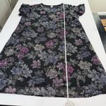 Catherines  Black Purple Floral Chiffon Flutter Sleeve Midi Dress Size 4X Photo 6