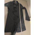 House Of CB  London Amiyah Gray Lurex Shirt Dress Sheer Ruffle Button-up XS Photo 5