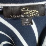 Suzanne Betro  navy and white diagonal striped nautical tie side top size medium Photo 3