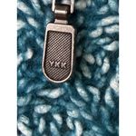 Soft Surroundings Blue Marled Knit Zip Front Tunic Mock Neck Sweater L (est) Photo 4