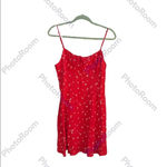 ZARA NWT  RED STAR PATTERNED  SATIN DRESS Photo 1