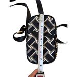Diane Von Furstenberg DVF  Black Brown Woven Print Crossbody Bag Photo 2